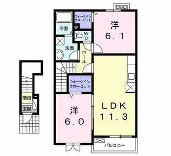 サンデリアーナⅡC【202号室】の間取り