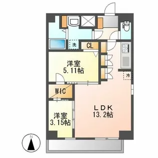 クレストタワー栄【14階】の間取り