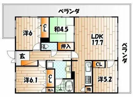 アクロス小倉セントラルスクエア【608号室】の間取り
