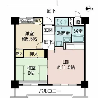 アロースあびこ【5階】の間取り