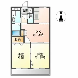 カーサ アルコバレーノ【1階】の間取り