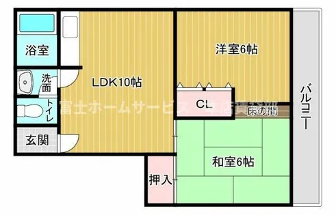 長居グランドハイツ【3階】の間取り