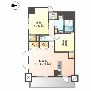 プレサンスロジェ丸の内【5階】の間取り