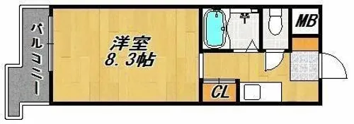 西新ヴィンテージ【3階】の間取り