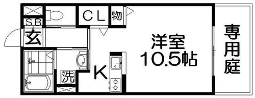 クリサンスコート【1階】の間取り