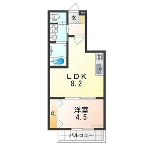 エルグランド津久野【3階】の間取り