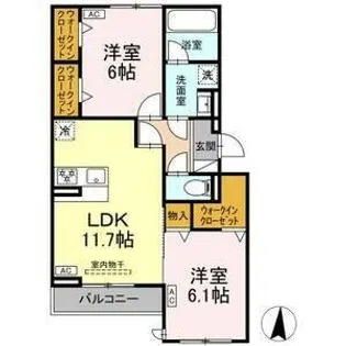 カリーノ姫宮【2階】の間取り