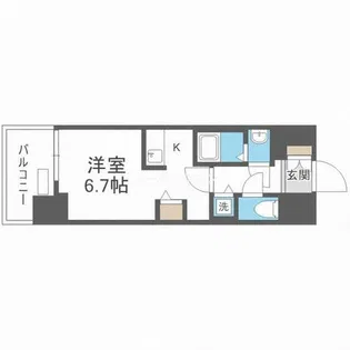 プレサンスタワー難波WEST【3階】の間取り