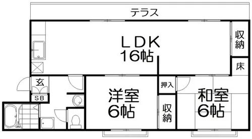 ナチュールSUN【1階】の間取り