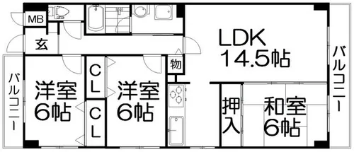 ダイアパレス樟葉【5階】の間取り