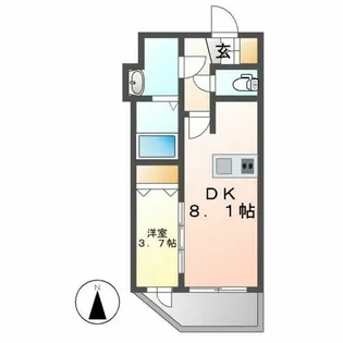 メイクス上前津Ⅲ【204号室】の間取り