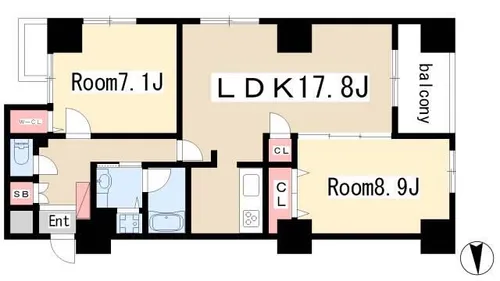 プロシード新瑞橋【4階】の間取り