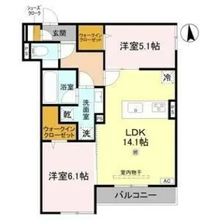 GRAND ROCHER武庫之荘【2階】の間取り