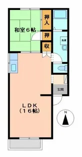 愛知県北名古屋市九之坪天下地【アパート】の間取り