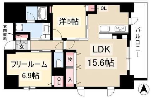 プレサンスロジェ丸の内【0501号室】の間取り