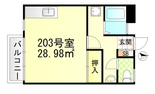 木の家香櫨園【203号室】の間取り