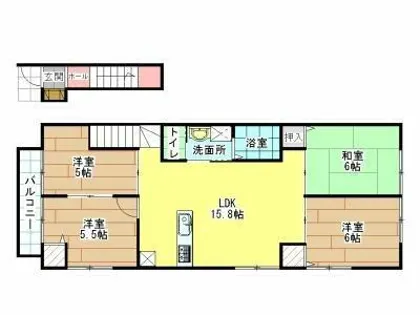 ルネス板櫃A棟【2階】の間取り