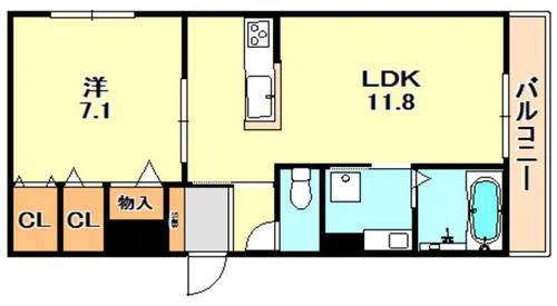 ベルメゾン福田【2階】の間取り