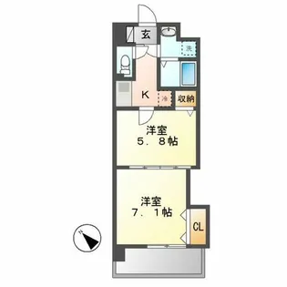 セントラル名古屋【7階】の間取り