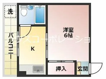 園田岡崎ハイツ【3階】の間取り