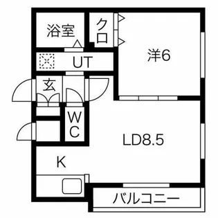レストシティ北7条【3階】の間取り