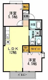 クレスト・シティー・ビュー【1階】の間取り