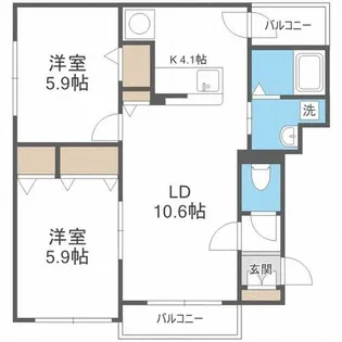アヴァンセ旭ヶ丘【2階】の間取り