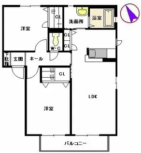 スリーゼ C棟【2階】の間取り