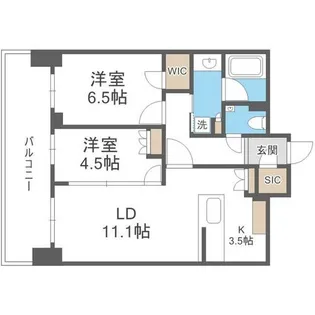 ザ・ライオンズ札幌植物園YAYOI GARDENS【14階】の間取り