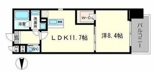 ラクラス長堀橋【705号室】の間取り