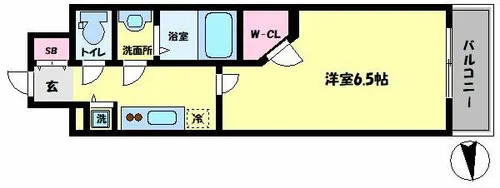 ワールドアイ難波南PORTA【3階】の間取り