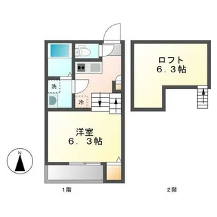 ソレイユ 中村日赤【203号室】の間取り