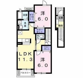 サニータウン曽根A【2階】の間取り