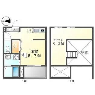 シェリール本陣【102号室】の間取り