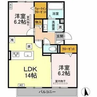 ベレンジュ【202号室】の間取り