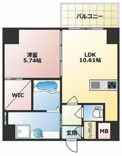 CREST西新【1103号室】の間取り