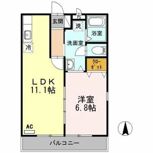 MaMaisonMomoyama【103号室】の間取り
