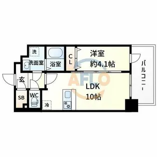 プレサンス新大阪イオリア【7階】の間取り