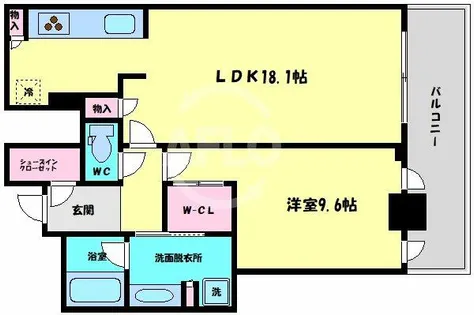 大阪ひびきの街ザ・サンクタスタワー【45階】の間取り