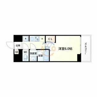 プランドール新北野【4階】の間取り