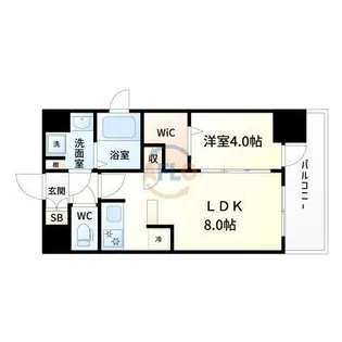 プランドール新北野【3階】の間取り