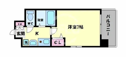 ラナップスクエア上本町【703号室】の間取り