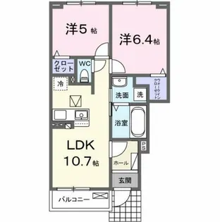 メゾン・ド・ルリエ【1階】の間取り