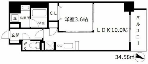 アーバネックス堂島【9階】の間取り
