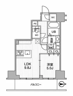 TOPAZ江坂【6階】の間取り