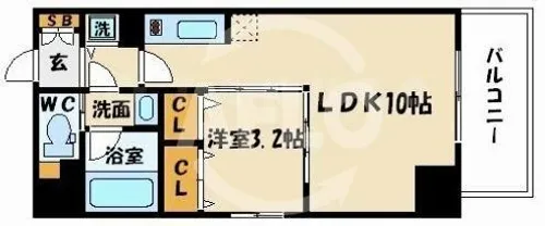 レオンコンフォート北浜【4階】の間取り