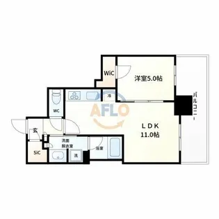 ブランズタワー御堂筋本町【5階】の間取り