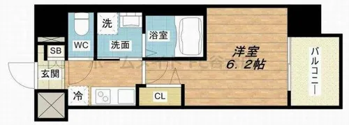 セオリー夕陽丘DOOR【8階】の間取り