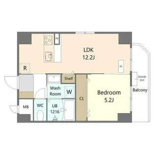 THE RESIDENCE SHINSAKAE【6階】の間取り