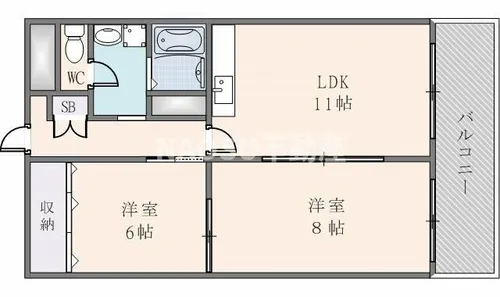 グランデュール弥生【308号室】の間取り